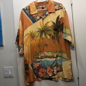 100% Silk Tommy Bahama Hawaiian shirt.